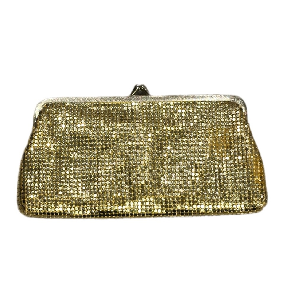 Vintage Metallic Gold Studded Evening clutch/Pouch with Kiss-Lock Closure